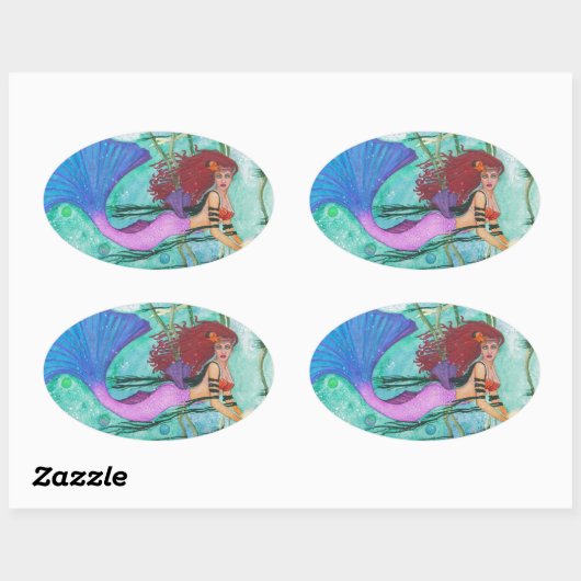 Het Zee Ovale Sticker (Vel)