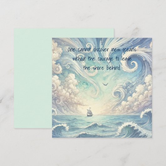 Het Zee & Quote Notitiekaartje (Voorkant / Achterkant)