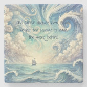 Het Zee & Quote Stenen Onderzetter (Voorkant)