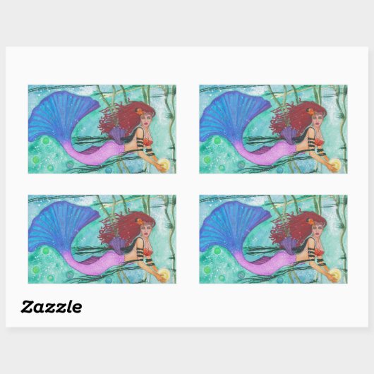 Het Zee Rechthoekige Sticker (Vel)