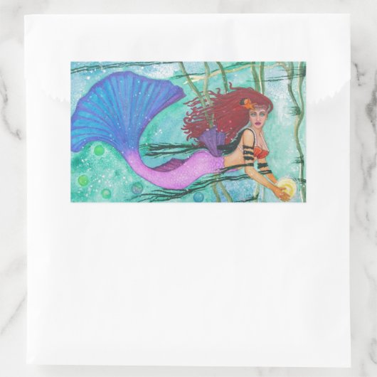 Het Zee Rechthoekige Sticker (Tas)