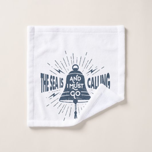 Het Zee roept nautisch Bad Handdoek (Wasdoekje)
