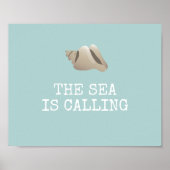 Het Zee roept | Seashell Personaliseert Beach Poster (Voorkant)