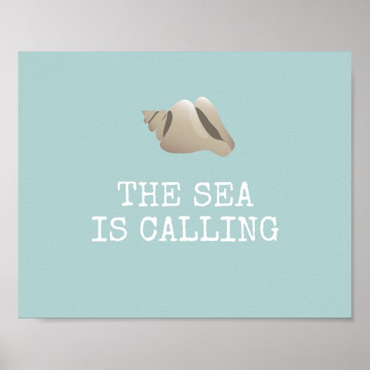 Het Zee roept | Seashell Personaliseert Beach Poster (Voorkant)