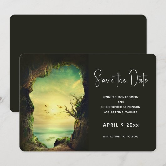 Het Zee Schilderachtig bruiloft negeren Save The Date (Voorkant / Achterkant)