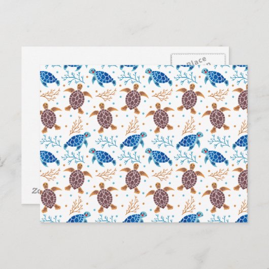 Het Zee schildpad Briefkaart (Voorkant / Achterkant)