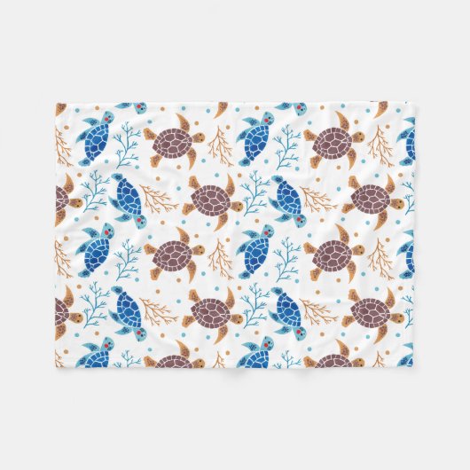 Het Zee schildpad Fleece Deken (Voorkant (Horizontaal))