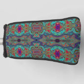 Het Zee schuimgroen en rode trippy-patroon Golfheadcover (Voorkant)
