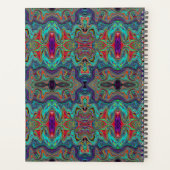 Het Zee schuimgroen en rode trippy-patroon Planner (Achterkant)