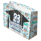Het Zee Shell-patroon van het Gepersonaliseerd Afs Groot Cadeauzakje (Achterkant Gekanteld)