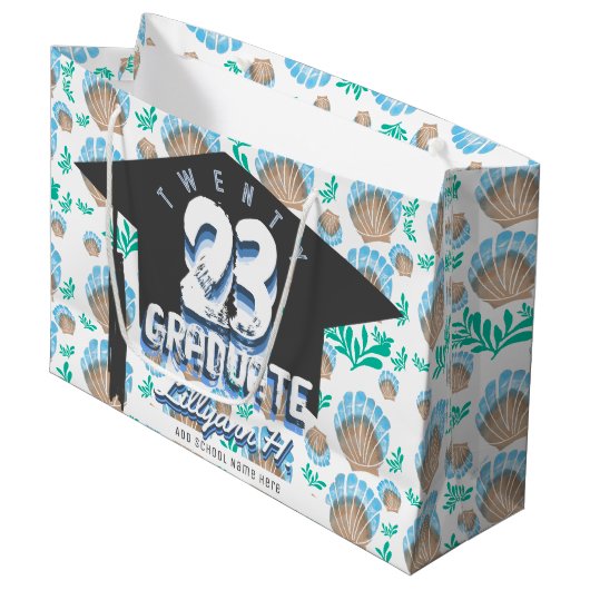 Het Zee Shell-patroon van het Gepersonaliseerd Afs Groot Cadeauzakje (Voorkant Gekanteld)