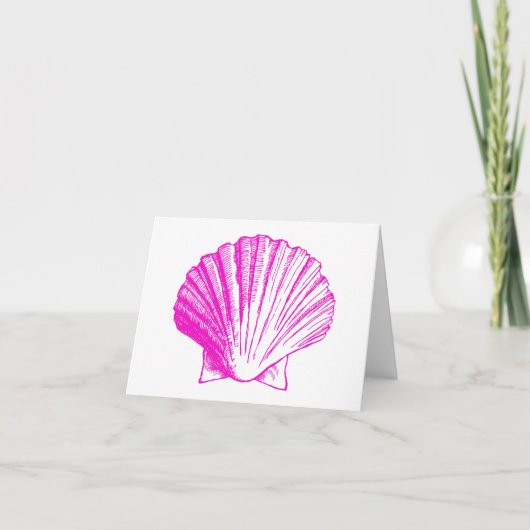 Het Zee Shell van Fuscia dankt u nota neemt van Bedankkaart (Voorkant)