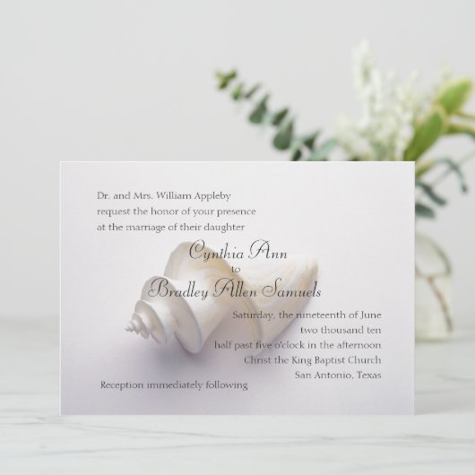 Het Zee Shell van het huwelijk in de Zand Kaart (Staand voorkant)