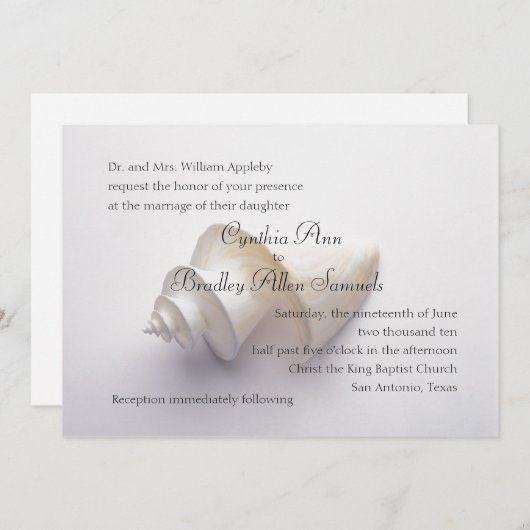 Het Zee Shell van het huwelijk in de Zand Kaart (Voorkant / Achterkant)