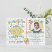 Het Zee Submarine Birthday Party Afbeelding Kaart (Staand voorkant)