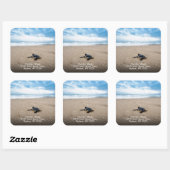 Het Zee van de baby schildert op het Adres van de  Vierkante Sticker (Vel)