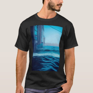 Het Zee van de oceaan drijft in de stad. T-shirt