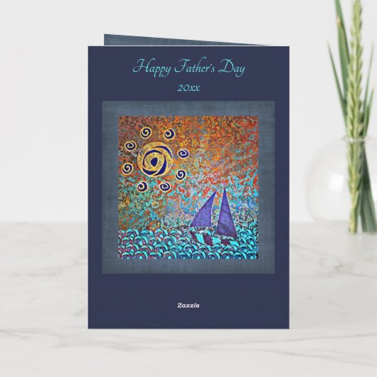 Het Zee van de oceaan een Vaderdag met Happy Kaart (Achterkant)