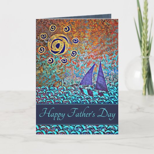 Het Zee van de oceaan een Vaderdag met Happy Kaart (Voorkant)
