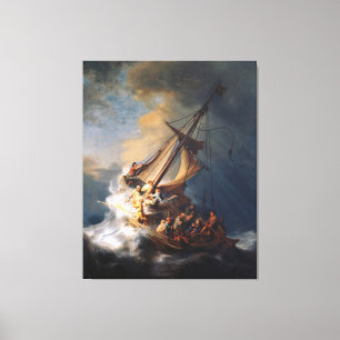 Het Zee van het Storm van het Schilderen van Galil Canvas Afdruk