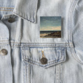 Het Zee Vierkante Button 5,1 Cm (In situ)