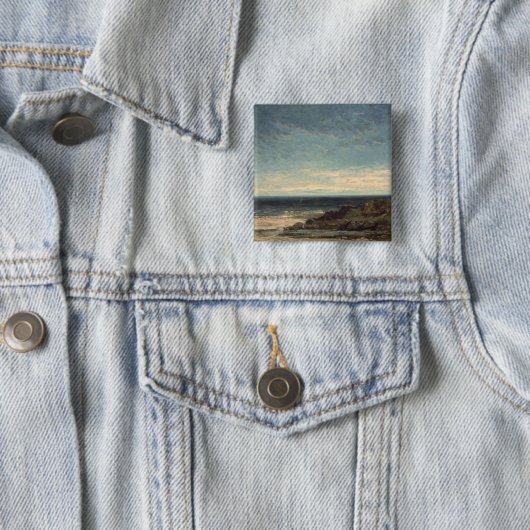 Het Zee Vierkante Button 5,1 Cm (In situ)