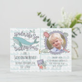 Het Zee Whale Birthday Party Afbeelding Kaart (Staand voorkant)