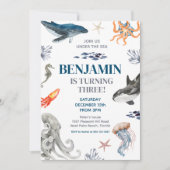 Het Zee Whale Zee verjaardagsfeest Kaart (Voorkant)