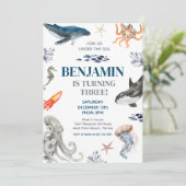 Het Zee Whale Zee verjaardagsfeest Kaart (Staand voorkant)