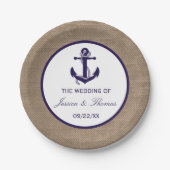 Het zeemanker op het Collectie Burlap Papieren Bordje (Voorkant)