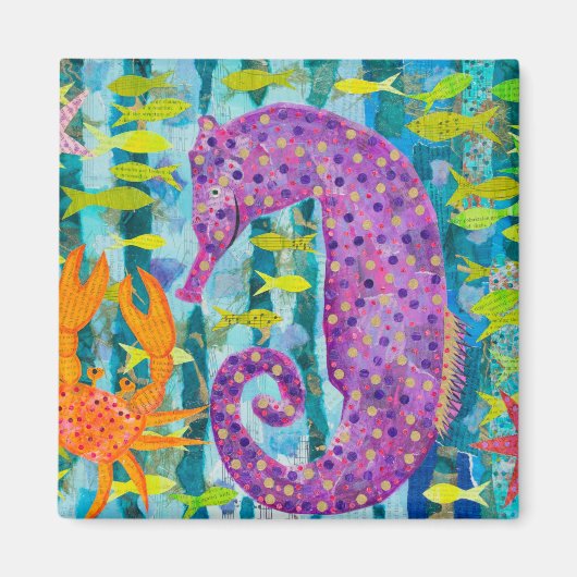 Het zeepaardje en de krab magneet (Voorkant)