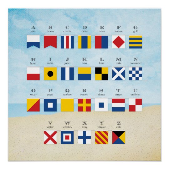 Get Wallpaper Het Zeevaart Alfabet En Het Strand Van De Vlag Van Poster Zazzle Nl For iPhone