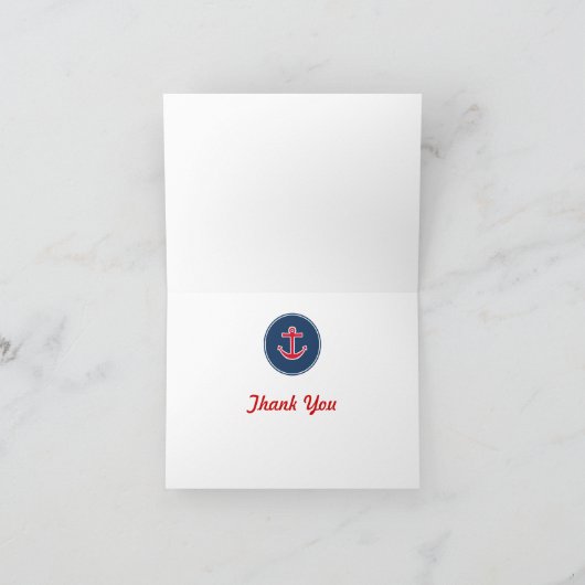 Het zeevaart Anker dankt u kaardt Bedankkaart (Binnen)