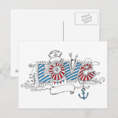 Het zeevaart Briefkaart van de Liefde van de (Voorkant / Achterkant)