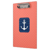 Het zeevaart Marineblauwe Anker van het Patroon Klembord (Links)