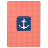 Het zeevaart Marineblauwe Anker van het Patroon Klembord (Achterkant)