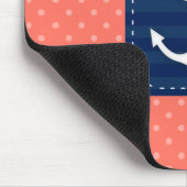 Het zeevaart Marineblauwe Anker van het Patroon Muismat (Hoek)