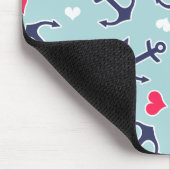 Het zeevaart Patroon van Ankers en van Harten Muismat (Hoek)