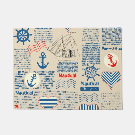 Het zeevaart Patroon van de Krant Deurmat (Voorkant)