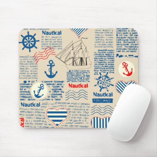 Het zeevaart Patroon van de Krant Muismat (Met muis)