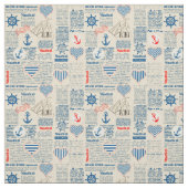 Het zeevaart Patroon van de Krant Stof (Swatch)