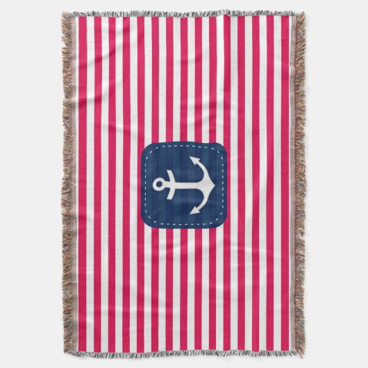 Het zeevaart Rode Witte Anker van de Banner van Deken (Voorkant Verticaal)