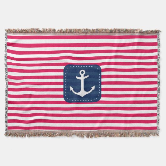 Het zeevaart Rode Witte Anker van de Banner van Deken (Voorkant)