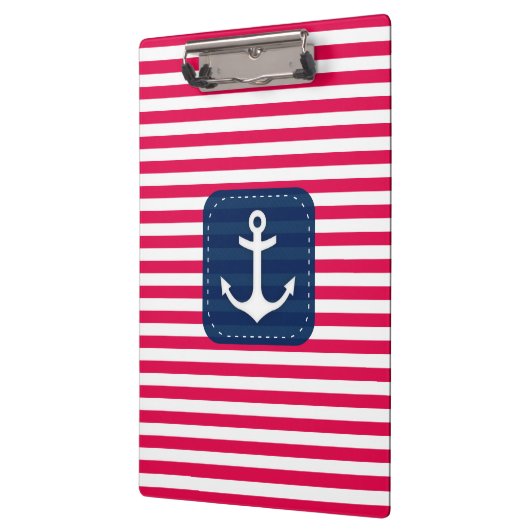 Het zeevaart Rode Witte Anker van de Banner van Klembord (Links)