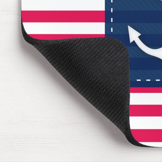 Het zeevaart Rode Witte Anker van de Banner van Muismat (Hoek)