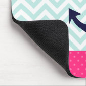 Het zeevaart Roze Witte Patroon van het Anker van Muismat (Hoek)