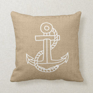 Het ZeevaartSierkussen van de Jute van Faux met Kussen