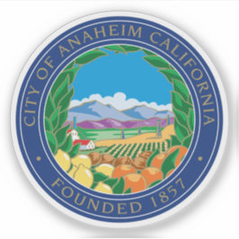 Het zegel van Anaheim, Californië Sticker