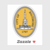 Het zegel van Baltimore, Maryland Sticker (Vel)