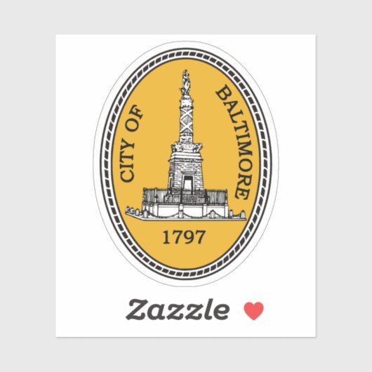 Het zegel van Baltimore, Maryland Sticker (Vel)